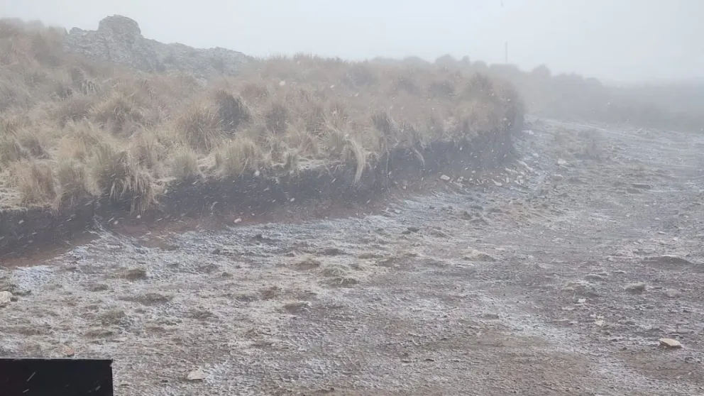 Reportan nevadas en lo más alto de las sierras de los Comechingones