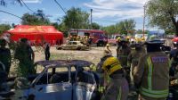 Bomberos de Villa de Merlo fortalecieron sus habilidades en rescate vehicular
