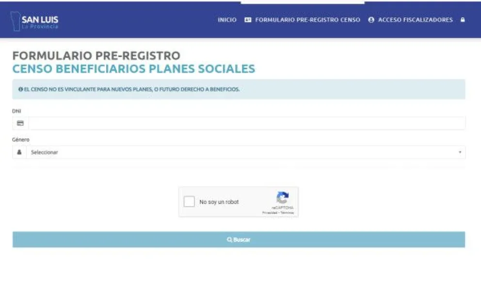 Los beneficiarios de planes sociales ya pueden completar el formulario online para el censo