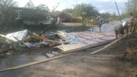 Postes caídos y daños ocasionados por el temporal en Traslasierra