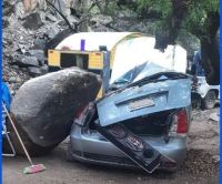 Milagro en Nogolí: Roca se desploma en camping, sin víctimas