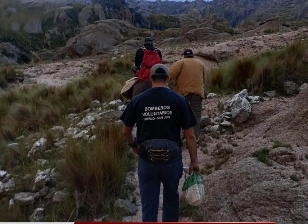 Diez horas y a caballo para rescatar a un hombre en un puesto serrano en Cortaderas