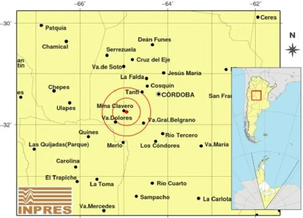 Sismo en Traslasierra: tembló Mina Clavero en el arranque del día