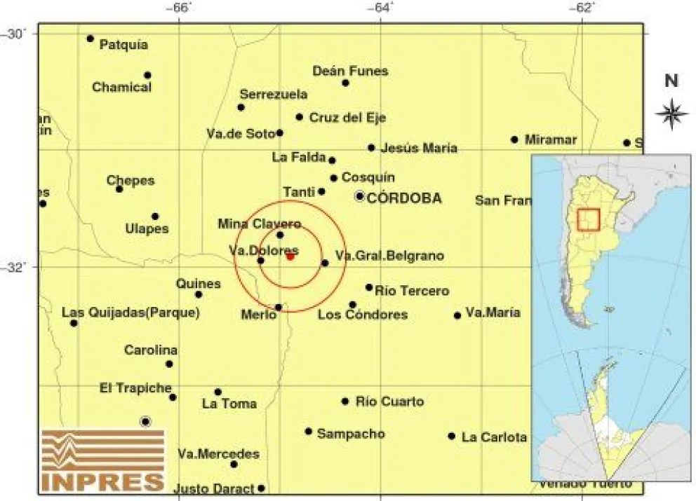 Un sismo de magnitud 2.9 se registró en traslasierra y se sintió en Villa de Merlo