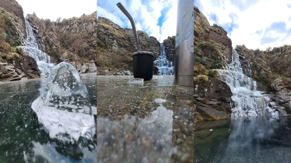 Las temperaturas bajo cero congelaron el Salto del Tigre