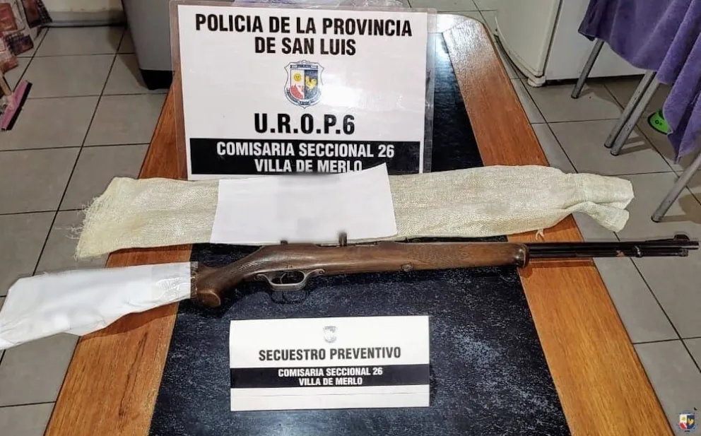 Villa de Merlo: secuestran un arma de fuego por una causa de violencia familiar