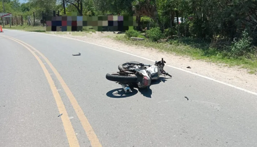 Un hombre sufrió heridas graves en un choque sucedido en la Ruta 14, en Cruz de Caña. Foto Policia de Cba.