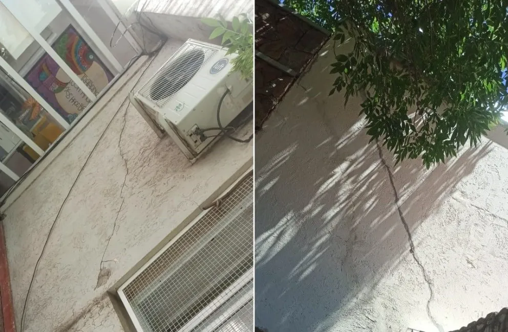 Rajaduras en el edificio donde funciona el Centro de Salud de Carpintería. 