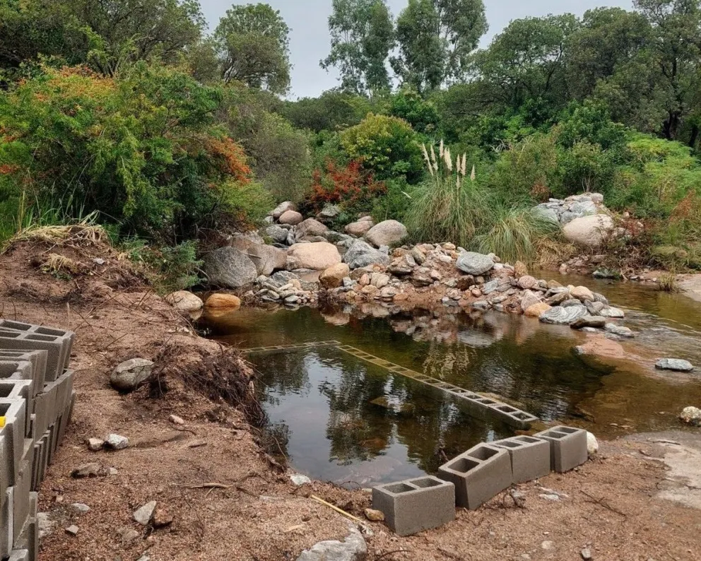 La obra denunciada por los vecinos de Villa Elena y Cortaderas. Foto Gentileza