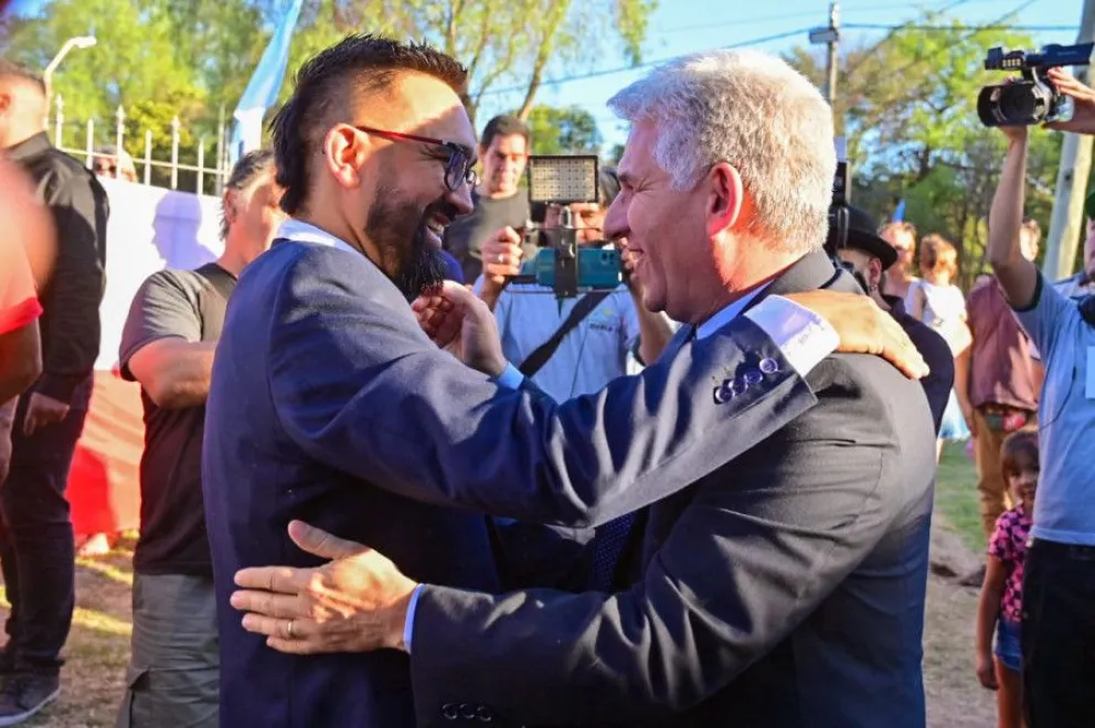 Juan Alvarez Pinto y el gobernador de San Luis, Claudio Poggi.