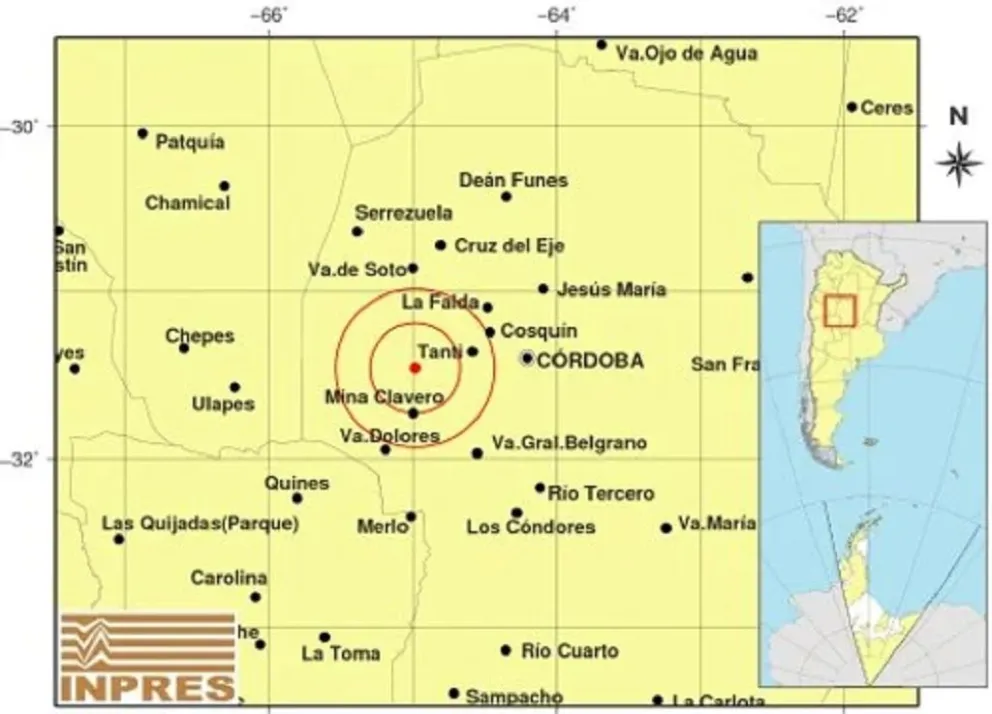 El temblor se sintió a las 7.22, cerca de Chancaní y Villa Dolores. 