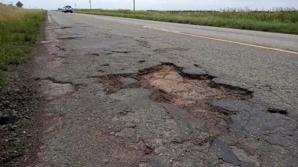 Muchos tramos de la ruta 158 presentan un deterioro alarmante. (Foto: Diario Puntal)