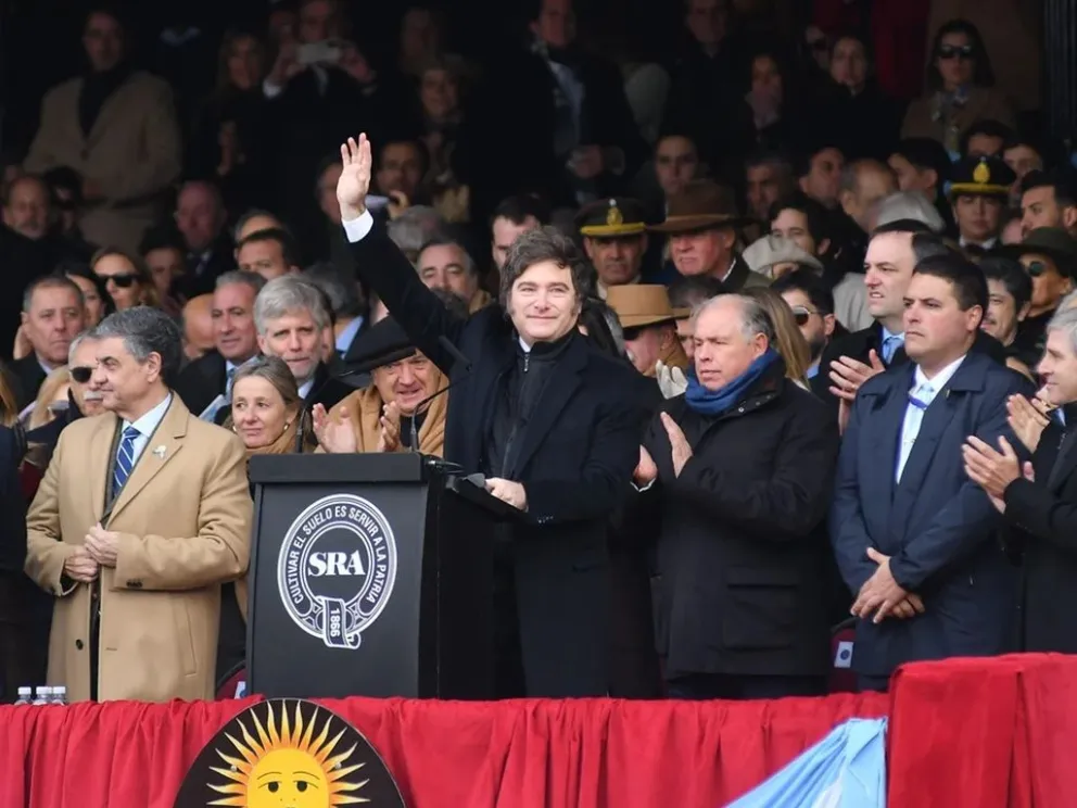 Tras su discurso en La Rural, Milei redobló sus críticas contra Victoria Villarruel y le deseó el “destierro”. (Foto: Juan Vargas - Agencia Noticias Argentinas)

