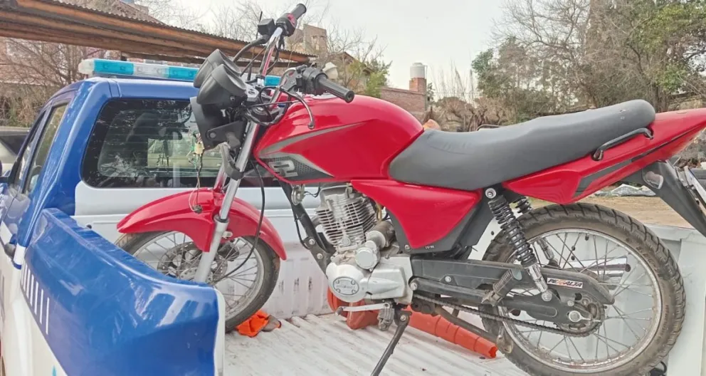 La moto recuperada en La Paz que habia sido sustraída en Merlo.