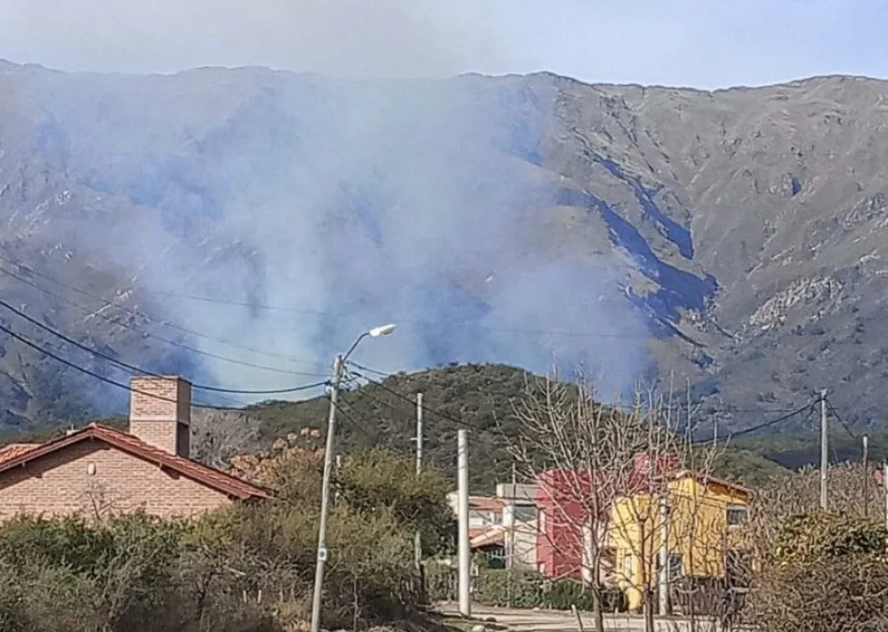 Incendio en las sierras de los Comechingones.