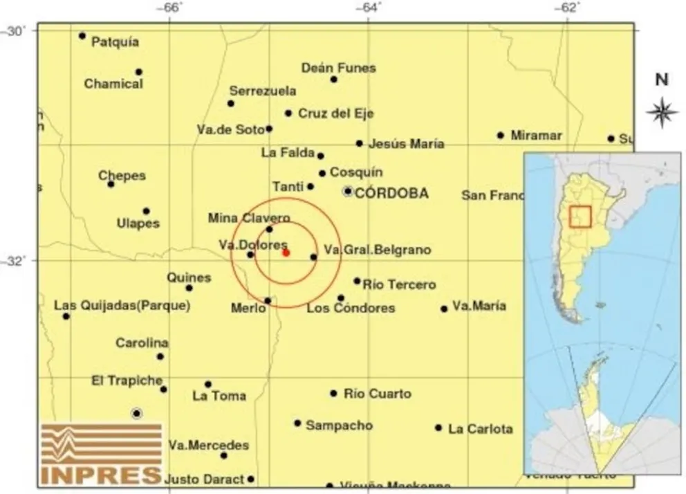 Se registró un leve temblor en Córdoba.