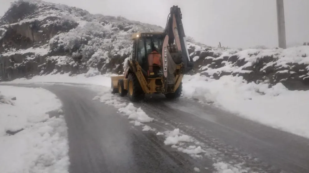 Nieve acumulada en algunas rutas de San Luis.