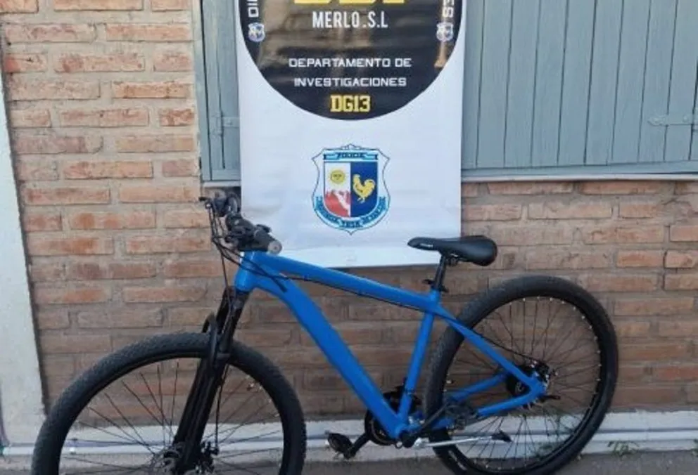 Recuperaron en Córdoba una bicicleta que había sido sustraída en Villa del Carmen. (Foto: Policía de San Luis)