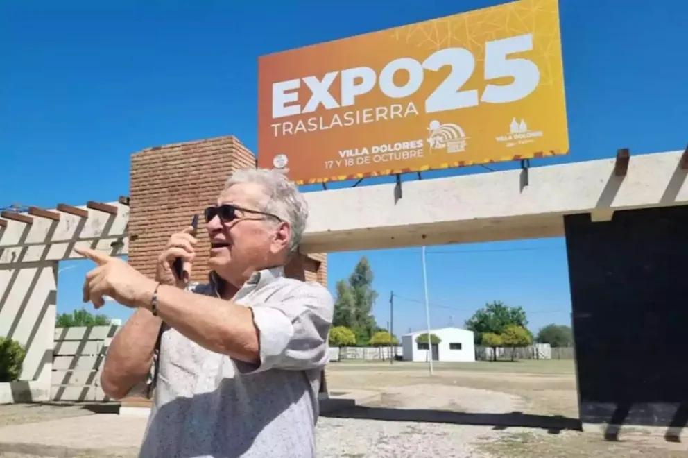 Gaspar Larghi, presidente de la Sociedad Rural del Oeste, en los preparativos de la Expo Traslasierra 2025 (Foto: La Voz)