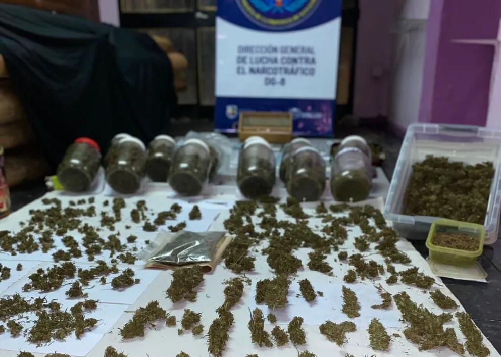 Parte de la droga secuestrada. Foto Pol. de San Luis.