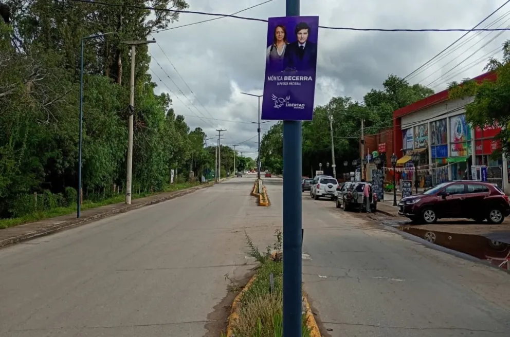 Carteles libertarios sigue colgados de las columnas de alumbrado a más de dos meses de las elecciones.