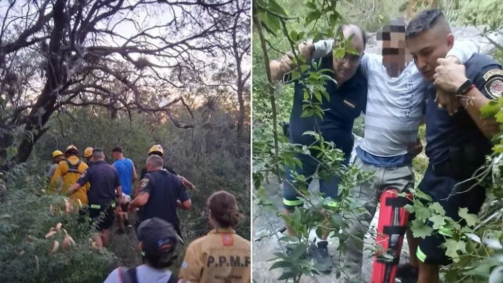Córdoba: operativo nocturno para asistir a un hombre lesionado y a sus hijas en las Sierras. (Policía)