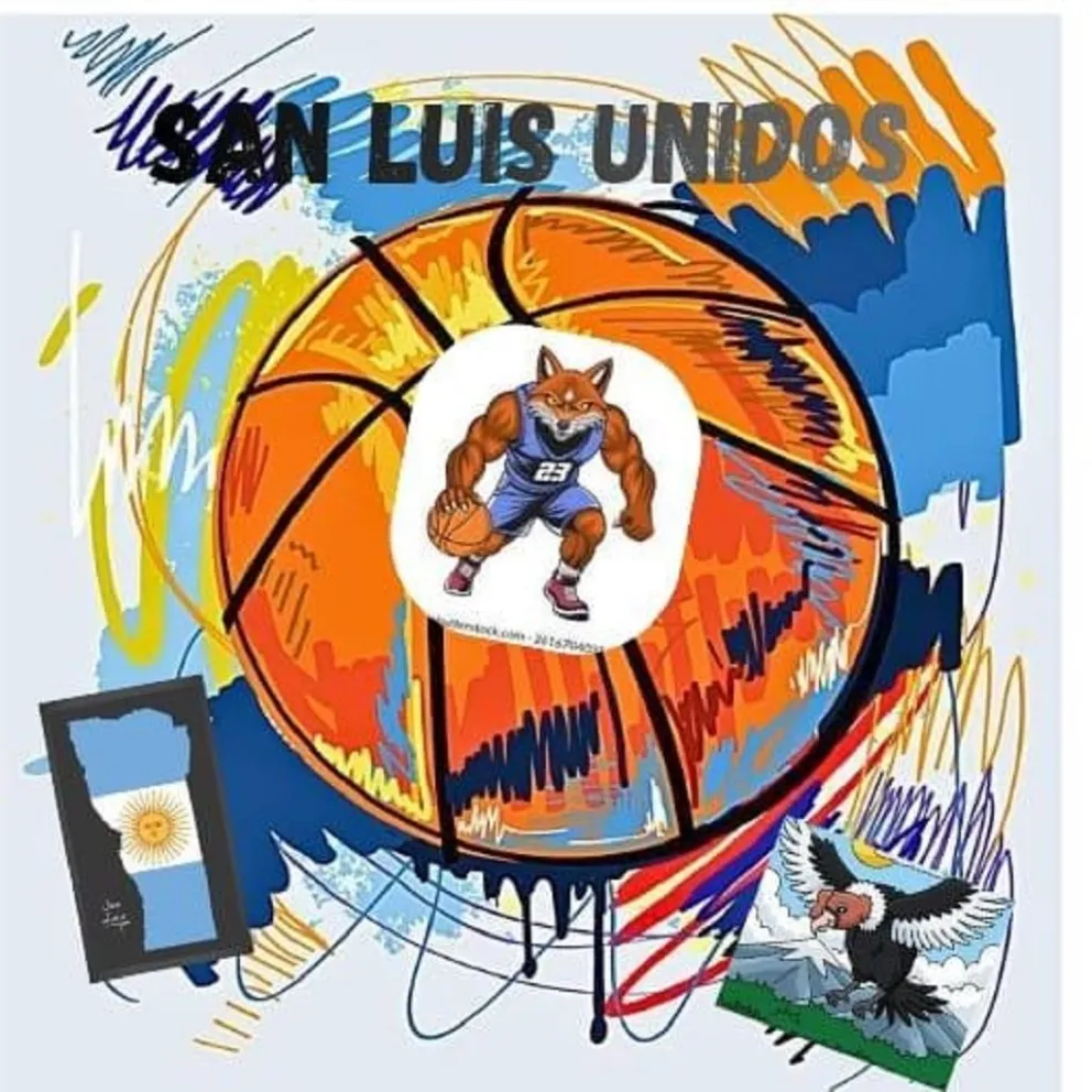 El escudo con el que representará San Luis Unido al básquet puntano en el torneo de Carlos Paz.   