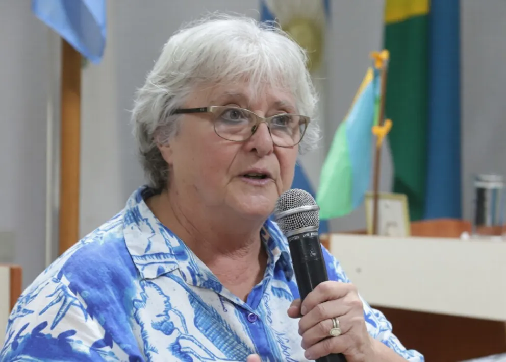 Mónica Cresmani, una de las oradoras destacadas en la Audiencia Pública, durante el viernes pasado. Foto HCD Merlo.