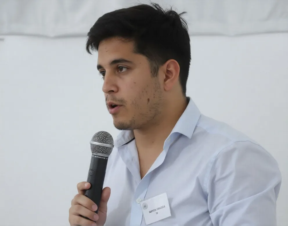 El exconcejal, Gastón Fonseca, durante su exposición en el Concejo Deliberante