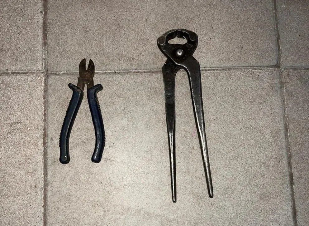 Herramientas secuestradas durante el allanamiento. Foto Pol de San Luis.