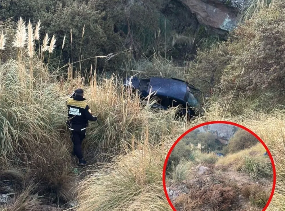 Altas Cumbres. Una mujer sobrevivió a una caída de 30 metros al precipicio. (Foto: Radio Verdad)