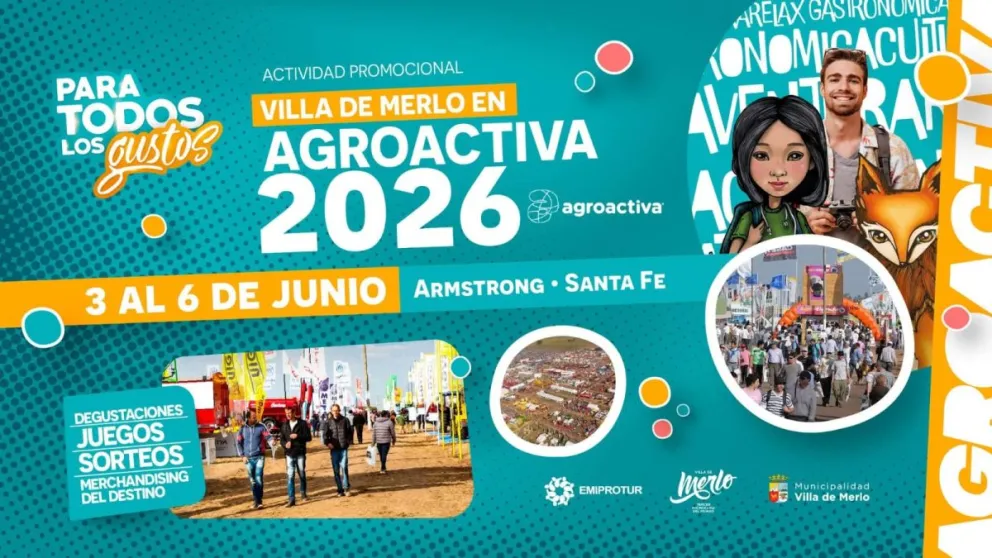 Villa de Merlo promocionará su oferta turística en AgroActiva 2026