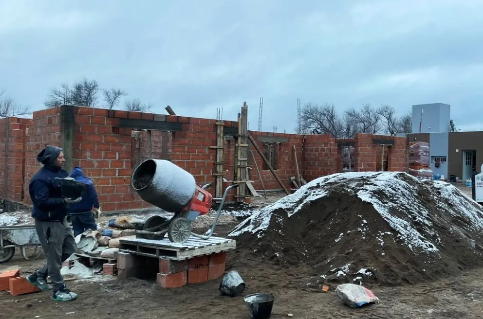 La obra de construcción en Paso Grande, localidad del departamento San Martín.