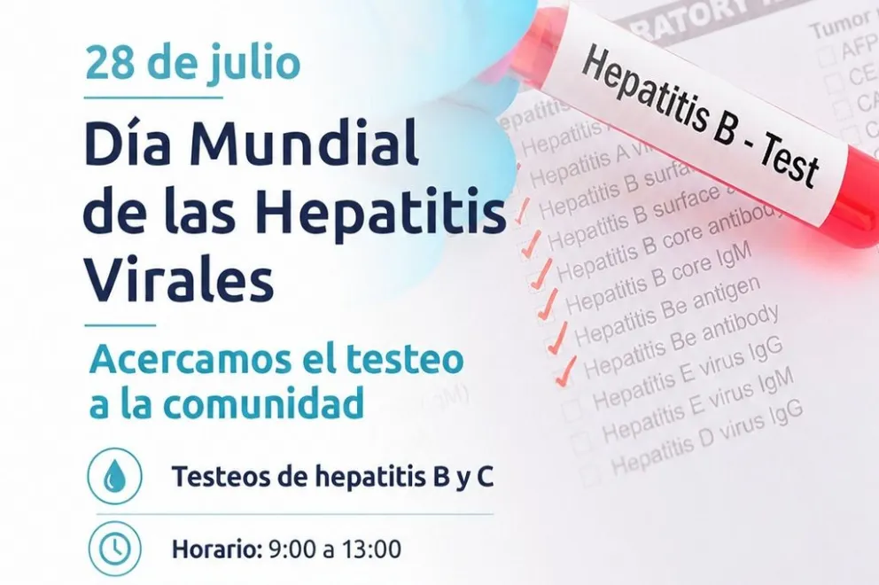 Realizarán testeos de hepatitis B y C en distintos centros de salud de la provincia.