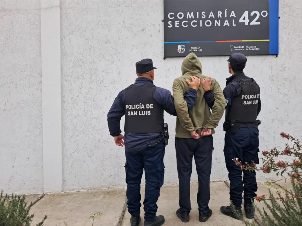 Un detenido por ingresar por la fuerza en la casa de su expareja y golpearla. Foto Pol- San Luis.