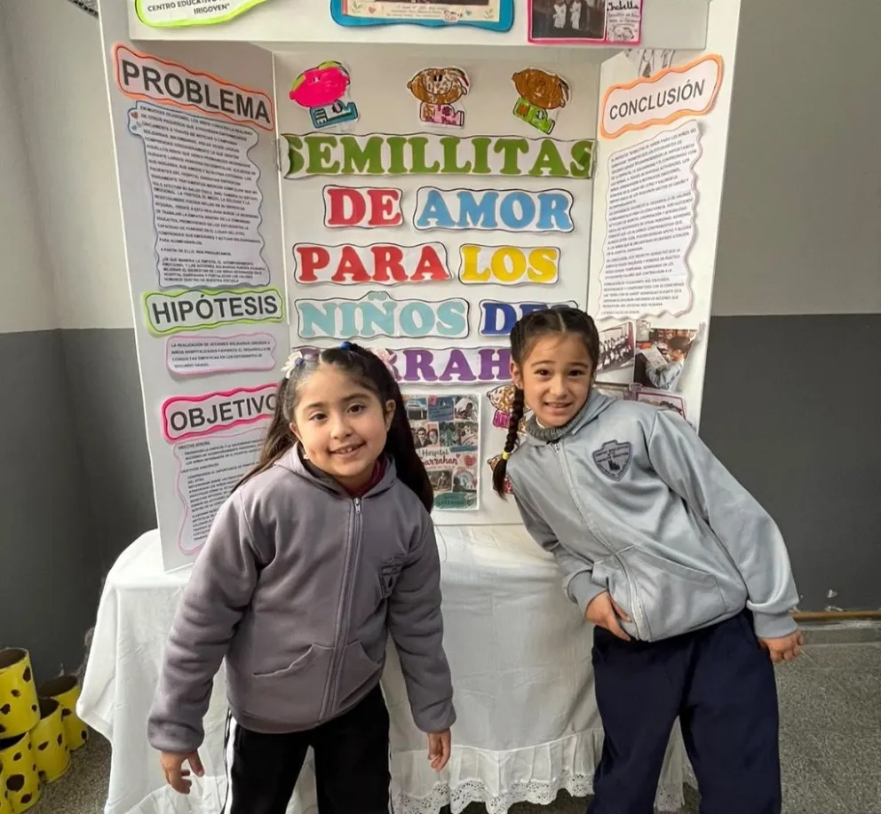 Algunas de las alumnas de 2°grado ‘A’ del Centro Educativo N°17 ‘Hipólito Yrigoyen’ de Santa Rosa del Conlara. (Foto: ANSL)