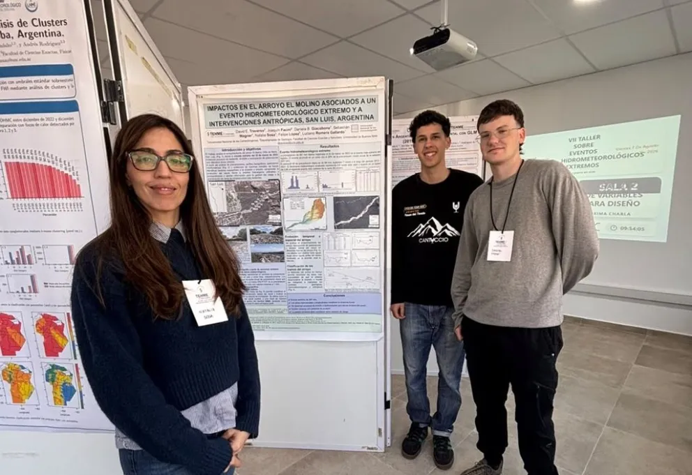 Estudiantes de la UNLC participaron de un encuentro sobre eventos hidrometeorológicos extremos.