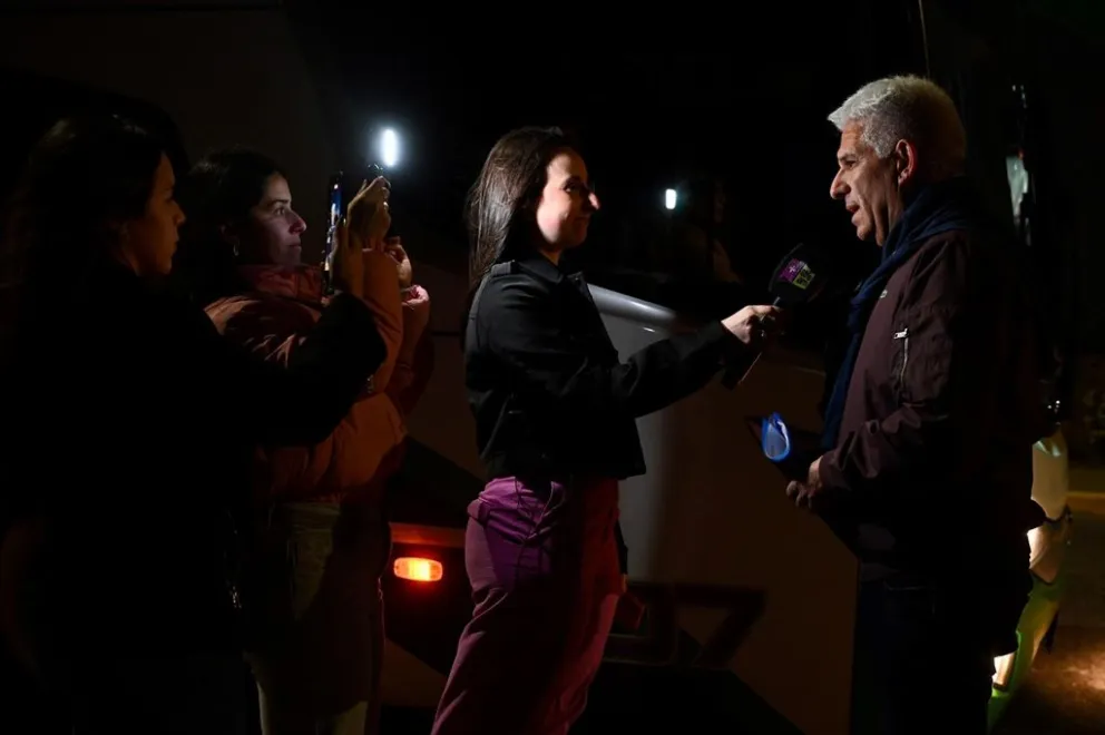 Poggi habló con la prensa antes de salir de gira institucional.