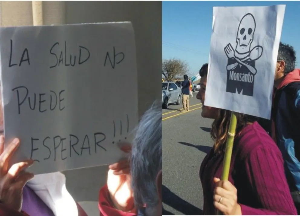 En junio de 2013, vecinos y campesinos del Valle del Conlara se movilizaron para reclamar por las fumigaciones y la actividad vinculada a Monsanto en la región. Foto: archivo InfoMerlo.