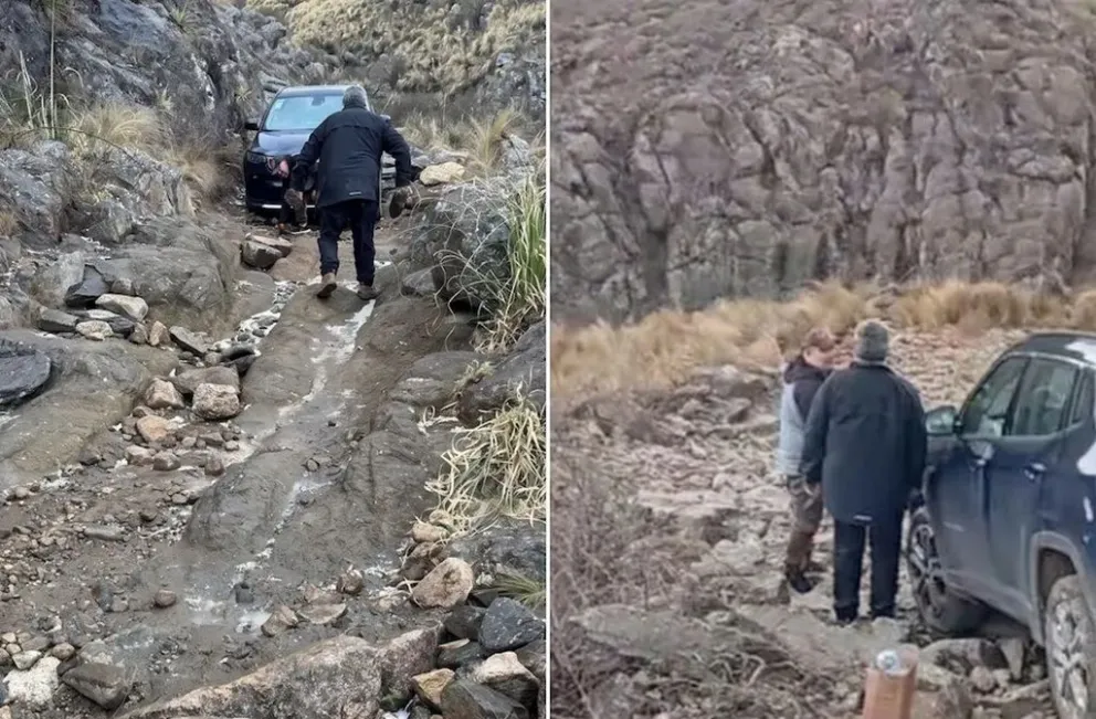 Se perdió en un camino de montaña y fue rescatado tras ocho horas de operativo en las sierras de Río de los Sauces. (Foto: Policía de Córdoba//La Voz)